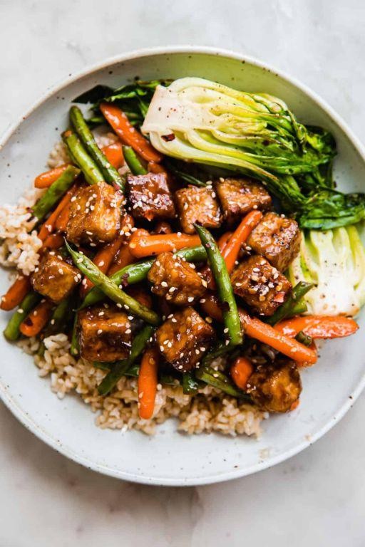Brown Sugar Sesame Tofu Stir Fry