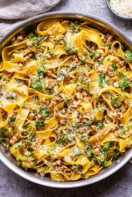 Brussels Sprouts and Walnut Tagliatelle