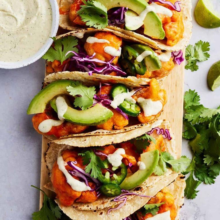 Buffalo Cauliflower Tortilla Tacos