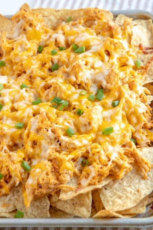 Buffalo Chicken Baked Nachos