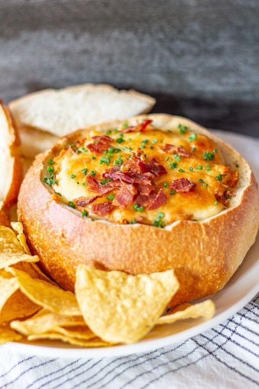 Buffalo Chicken Dip Bread Bowl