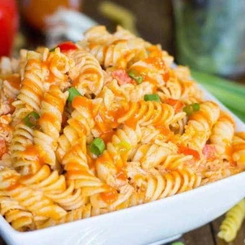 Buffalo Chicken Ranch Pasta Salad