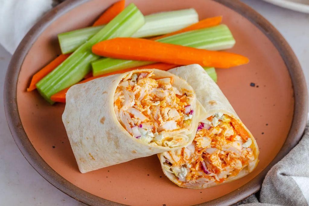 Buffalo Chicken Wrap with Crunchy Slaw