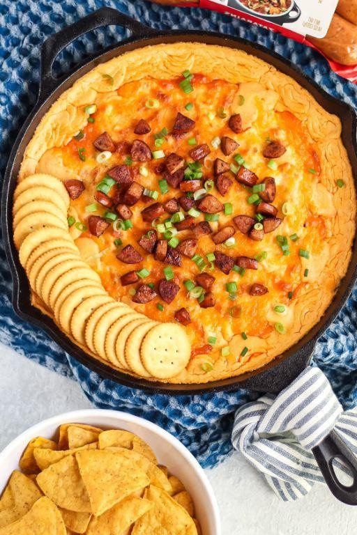 Buffalo Chicken and Sausage Velveeta Dip