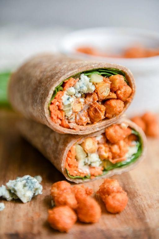 Buffalo Chickpea and Cheese Wrap