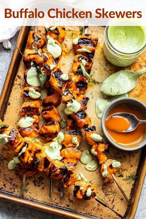 Buffalo Street Corn Chicken Skewers