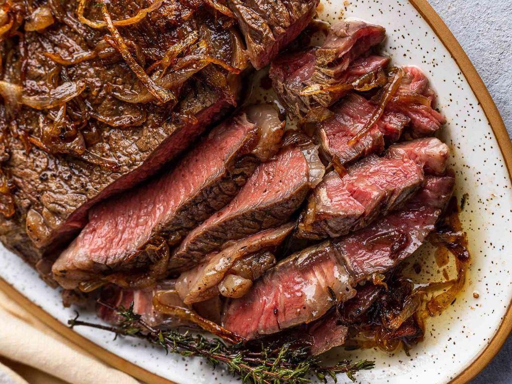 Butter Basted Flank Steak with Crispy Edges
