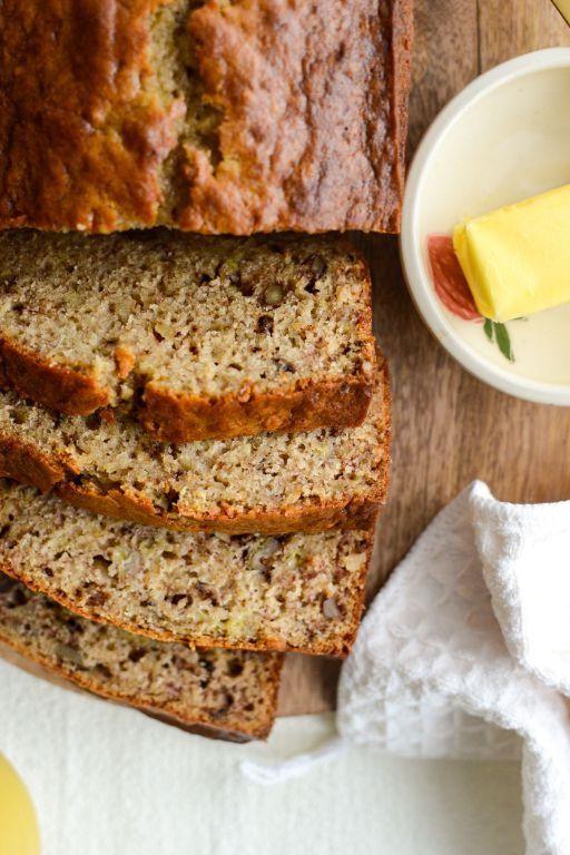 Buttermilk Banana Bread with Walnuts