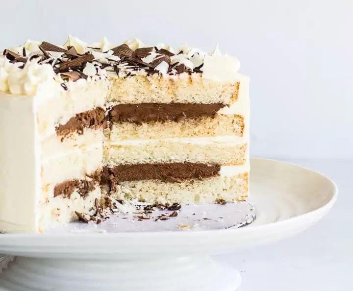Buttermilk White Cake with Chocolate Ganache