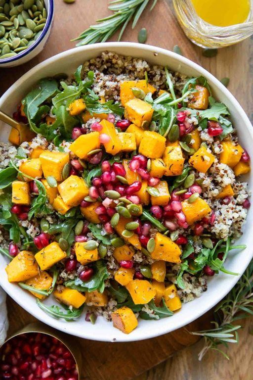 Butternut Pumpkin and Quinoa Salad with Lemon Dressing