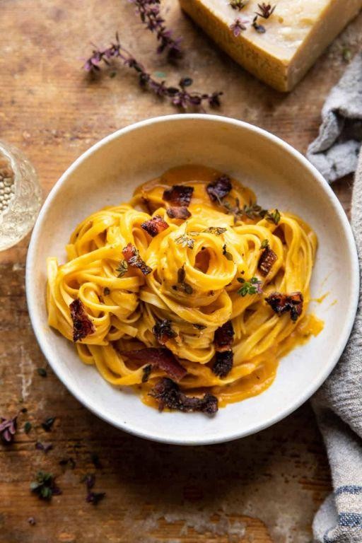 Butternut Squash Ravioli Carbonara