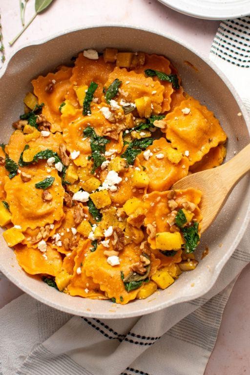 Butternut Squash Ravioli Soup with Kale