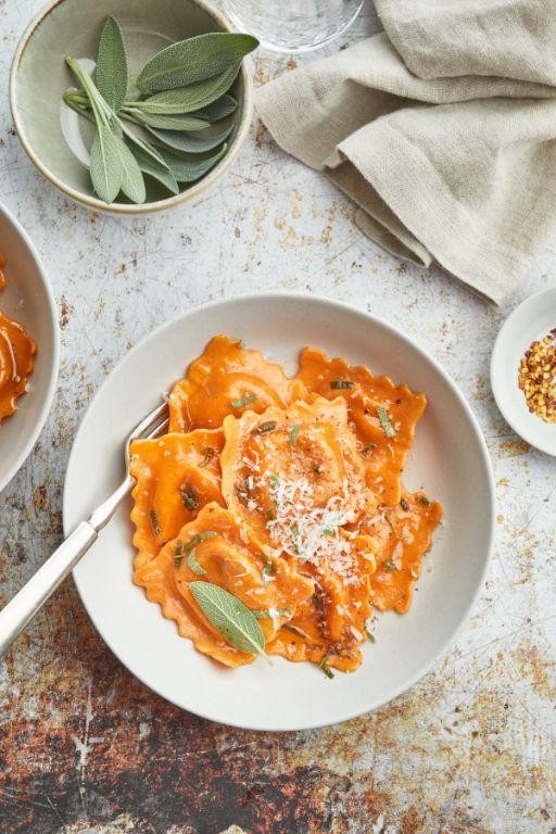 Butternut Squash Ravioli in Tomato Basil Sauce