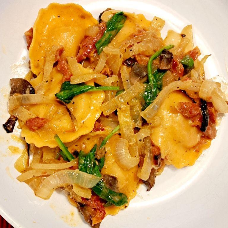 Butternut Squash Ravioli with Caramelized Onions