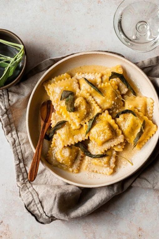 Butternut Squash Ravioli with Sage Balsamic Reduction