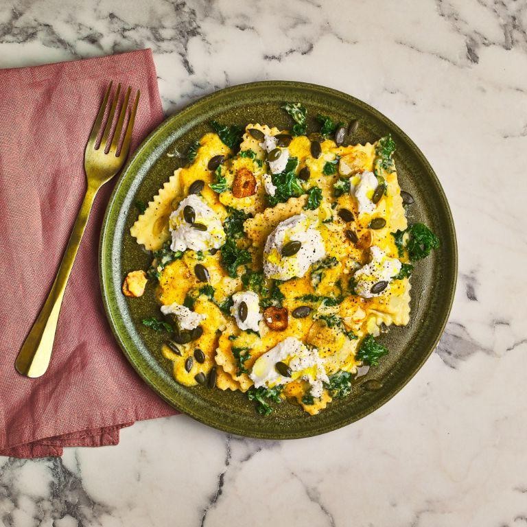 Butternut Squash Ravioli with Spinach and Ricotta