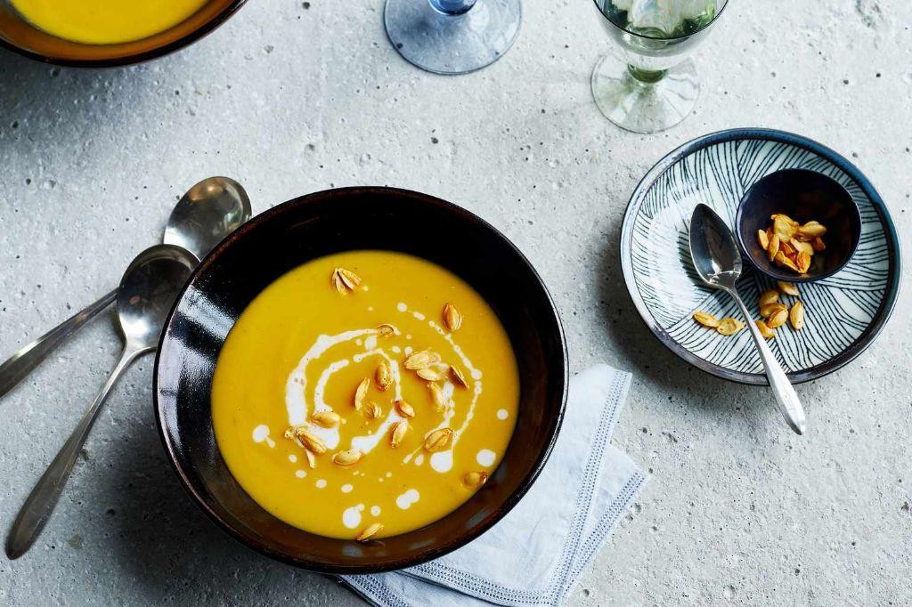 Butternut Squash Soup with Ginger and Coconut Milk