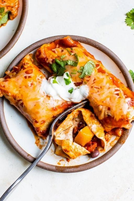Butternut Squash and Black Bean Enchilada Bake