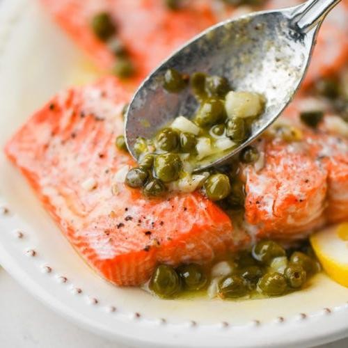 Buttery Cast Iron Salmon with Capers