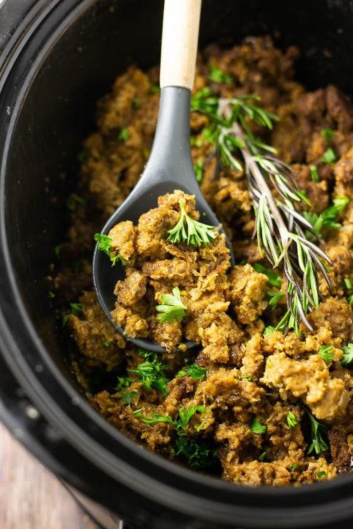 Buttery Herb and Onion Crockpot Stuffing