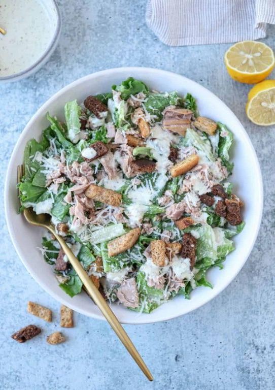 Caesar Tuna Salad with Parmesan