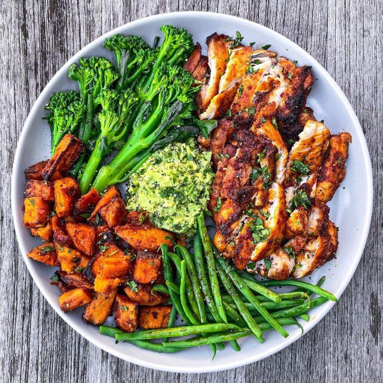 Cajun Chicken with Roasted Sweet Potatoes
