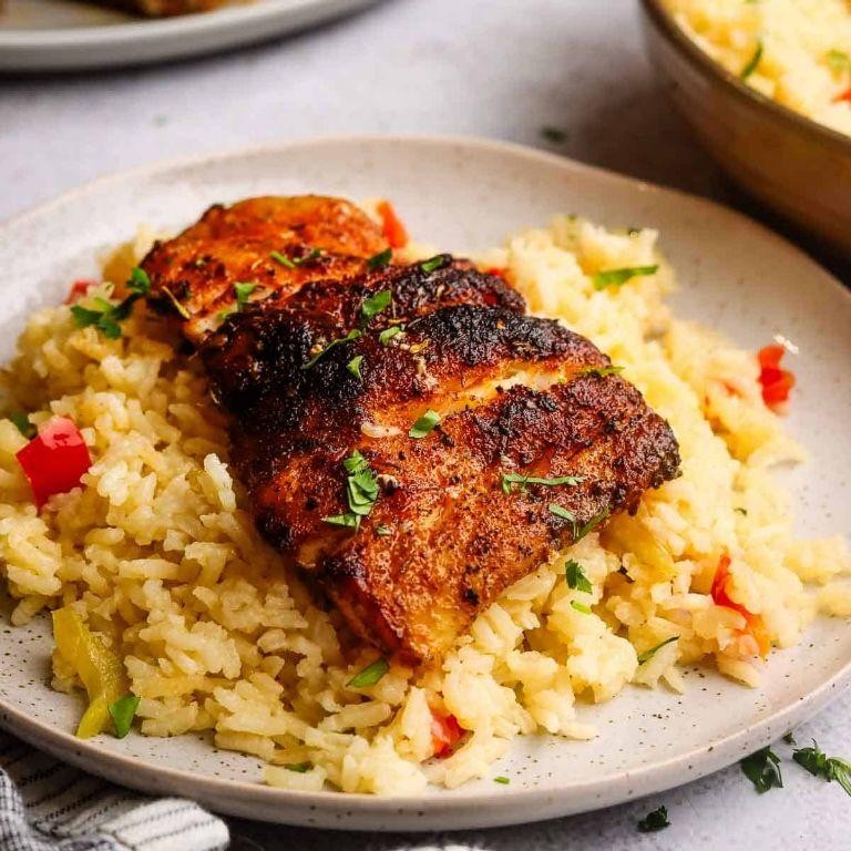 Cajun Fish with New Orleans Dirty Rice