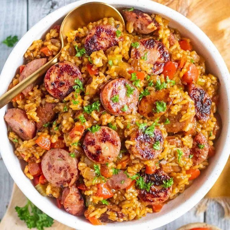 Cajun Rice with Corn and Sausage