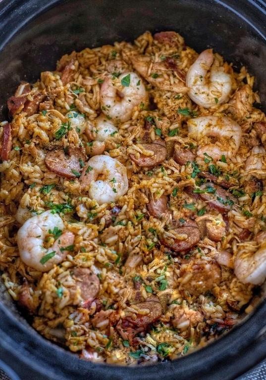 Cajun Shrimp and Rice Crockpot Jambalaya