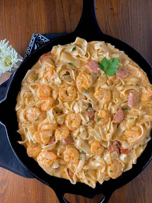 Cajun Shrimp and Sausage Alfredo