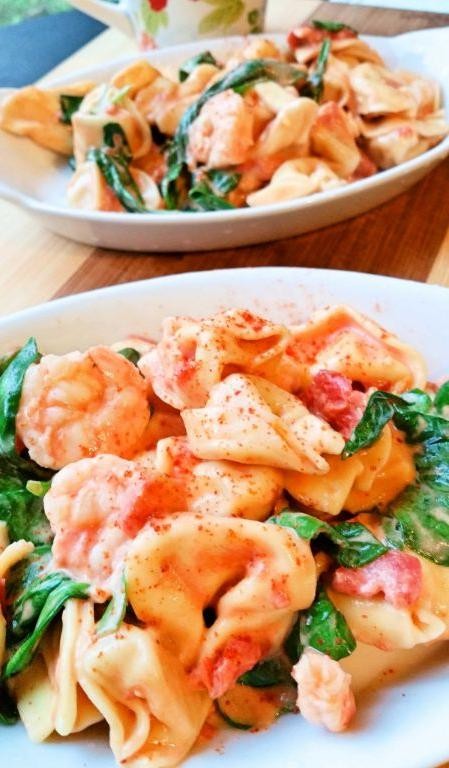 Cajun Shrimp and Tortellini in Cream Sauce
