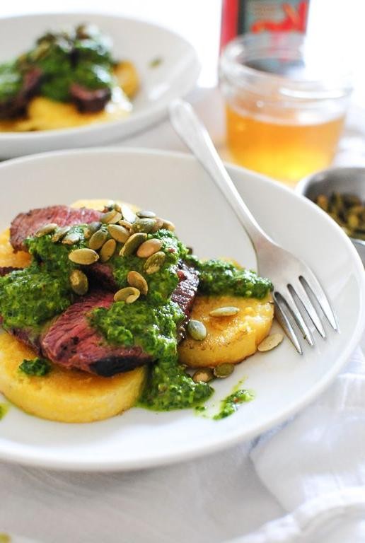 Cajun Spiced Flank Steak with Creamy Polenta