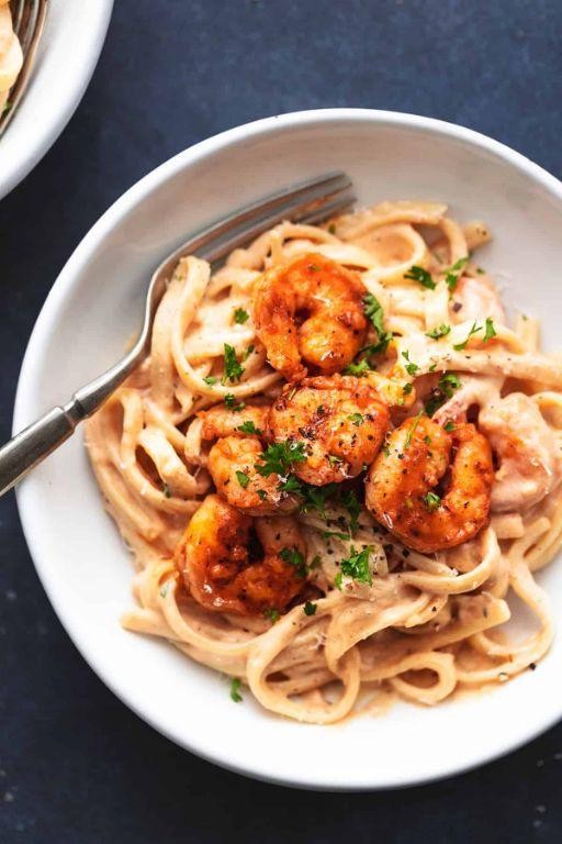 Cajun Spicy Shrimp Alfredo Pasta