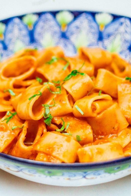 Calamarata with Tomato Basil Sauce