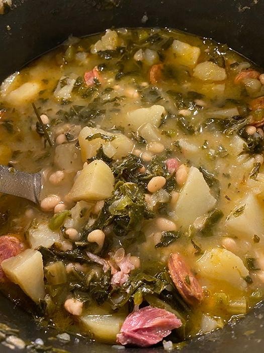 Caldo Gallego with Greens and Ham
