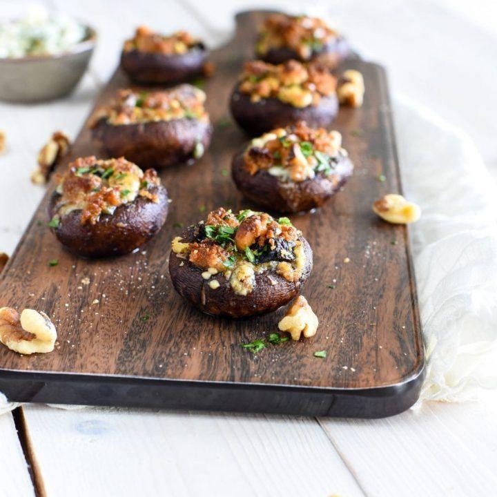 Camembert and Walnut-Stuffed Mushrooms