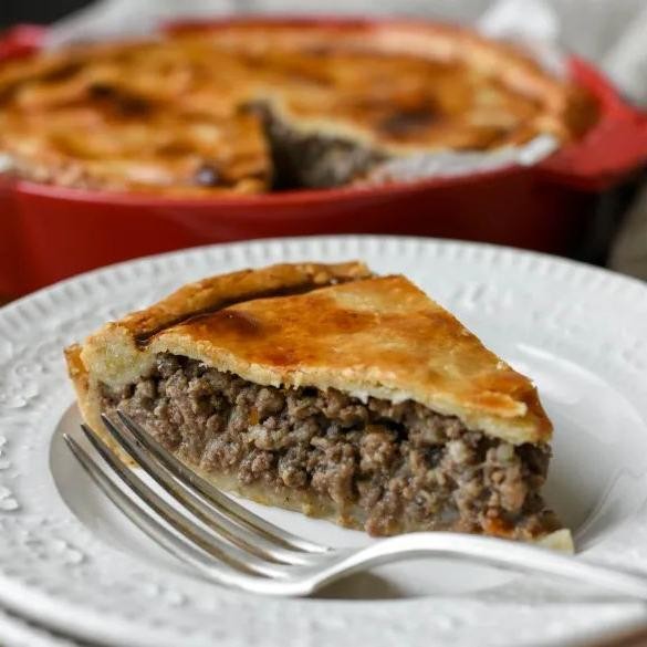 Canadian Meat Pie with Mushrooms and Onions