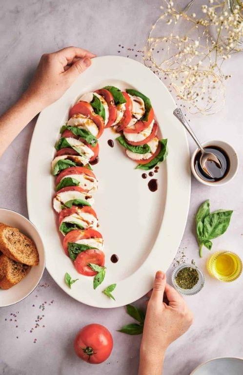 Candy Cane Caprese Skewers