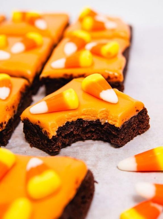 Candy Corn Layered Brownies