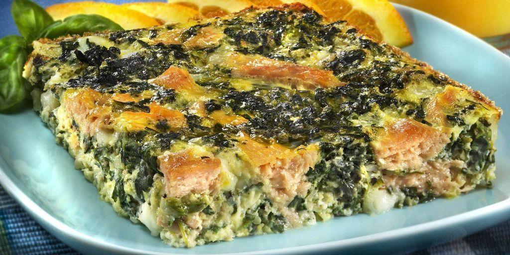 Canned Red Salmon and Spinach Frittata