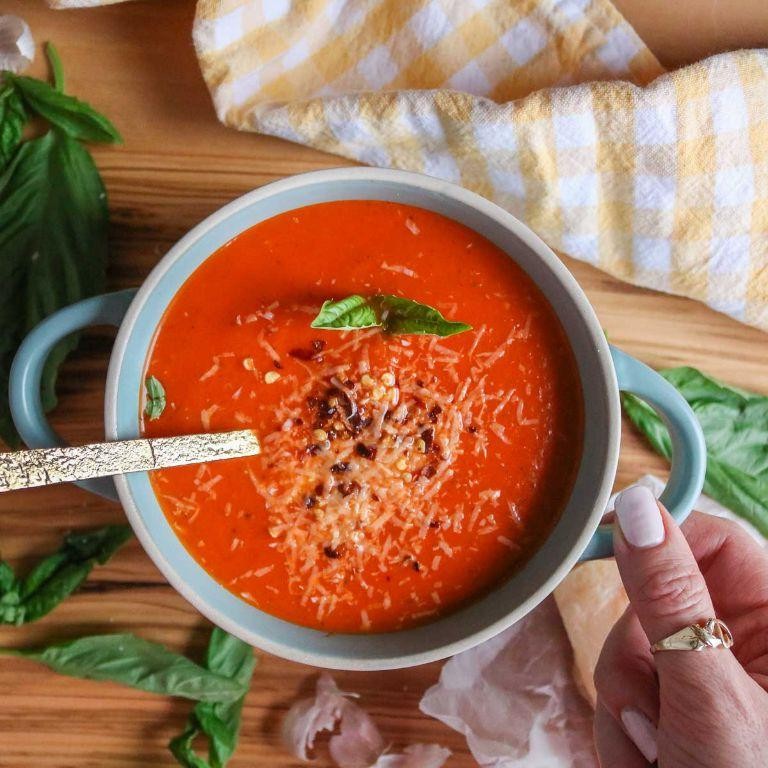 Canned Squid Soup with Tomato and Basil
