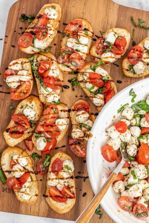 Caprese Bruschetta with Fresh Mozzarella