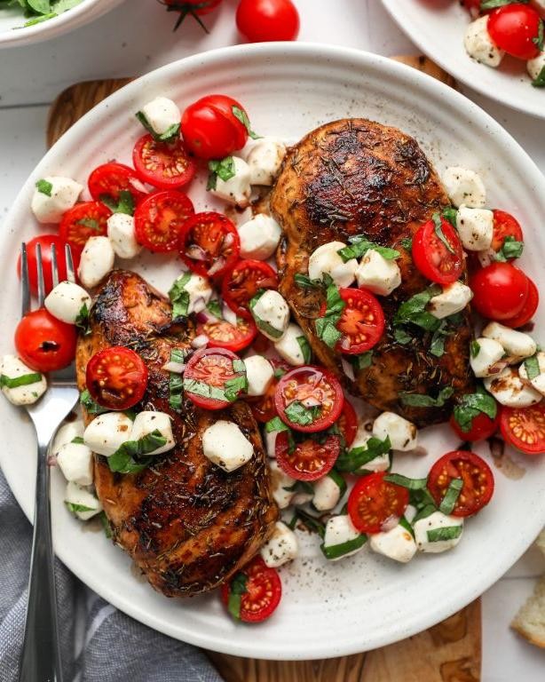 Caprese Chicken Breasts with Balsamic Glaze