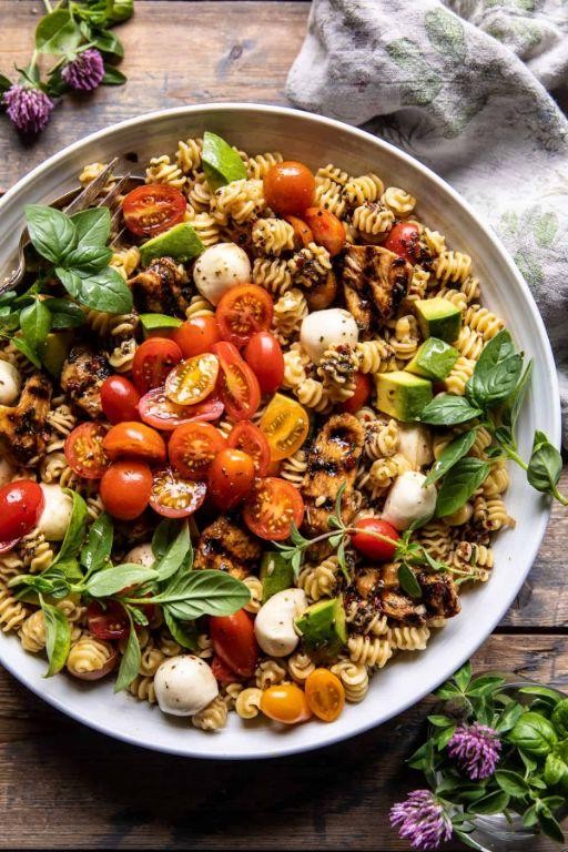 Caprese Pasta Salad with Chicken