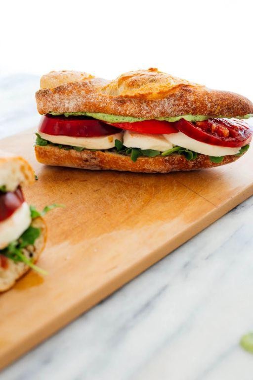 Caprese Tomato and Mozzarella Sandwich