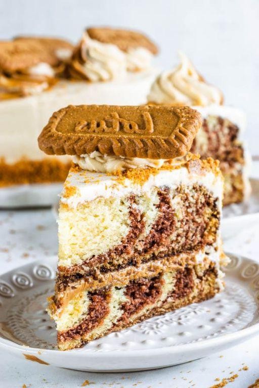 Caramel Biscoff Swirl Marble Cake