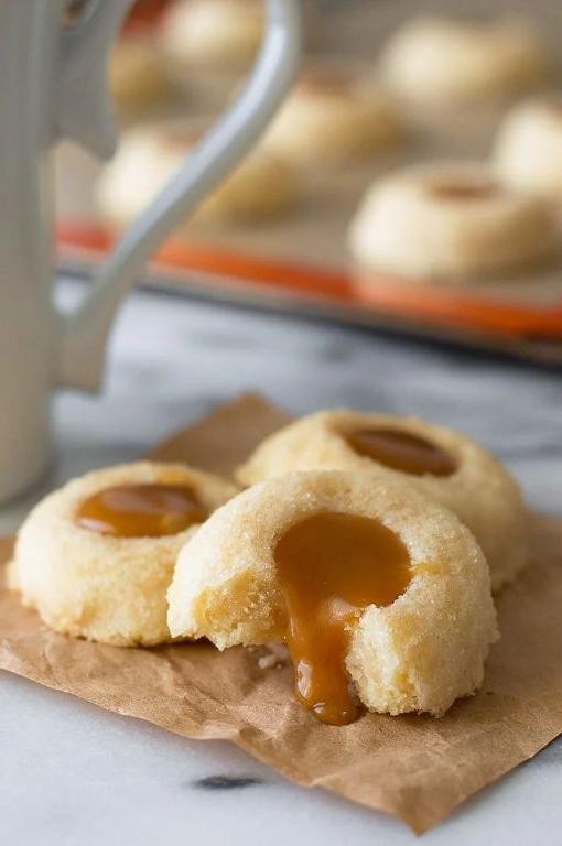 Caramel Butterscotch Thumbprint Cookies