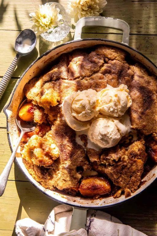 Caramel-Drizzled Peach Dump Cake
