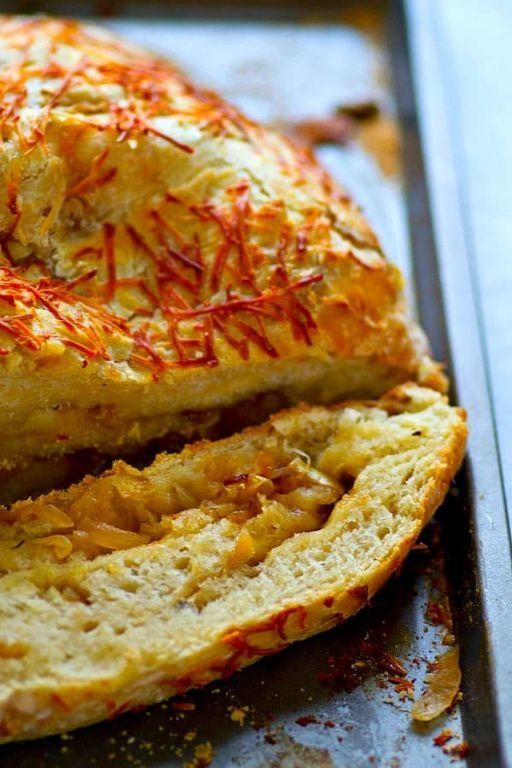 Caramelized Onion and Asiago Garlic Bread