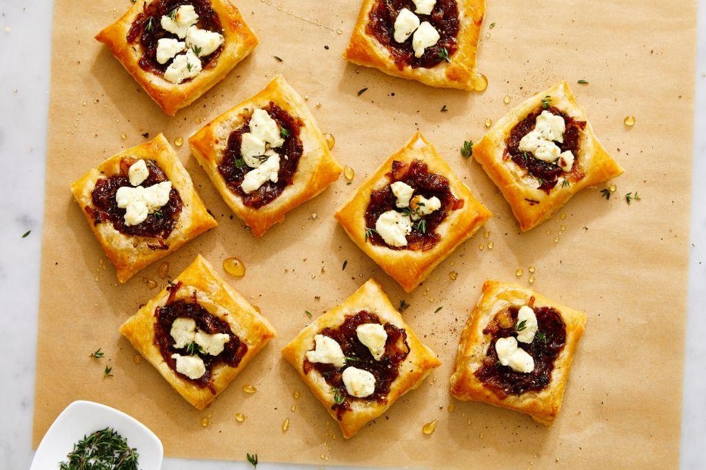 Caramelized Onion and Goat Cheese Filo Bites